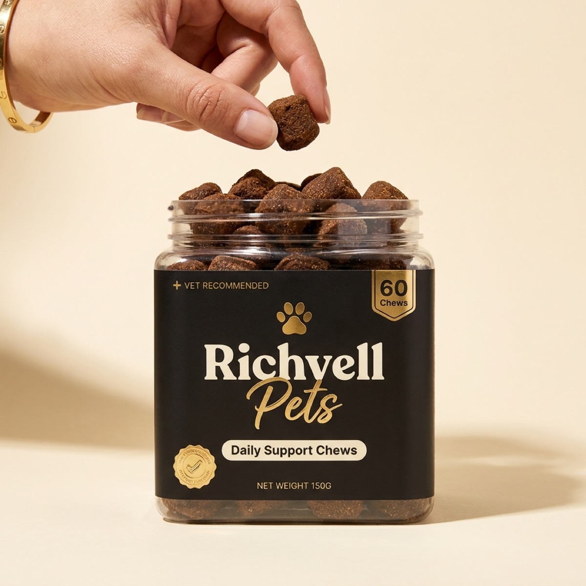 Richvell Pets Daily Support Chews jar